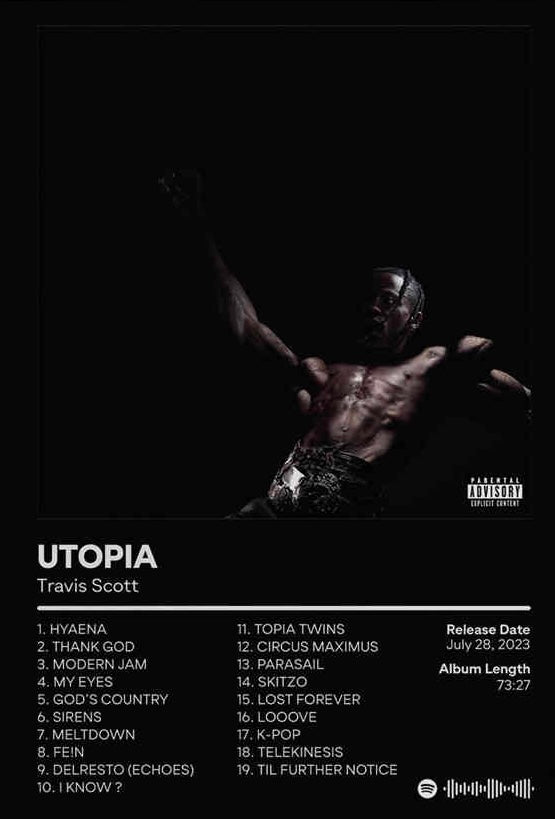 Utopia Travis Scott HD Wallpaper IOS Digital Download | Poster | Music  Album | Artist | Rapper